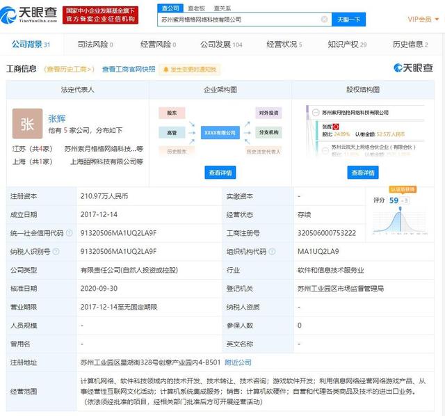 騰訊投資蘇州紫月格格網(wǎng)絡(luò)科技 股東愛奇藝背景助力市場戰(zhàn)略整合